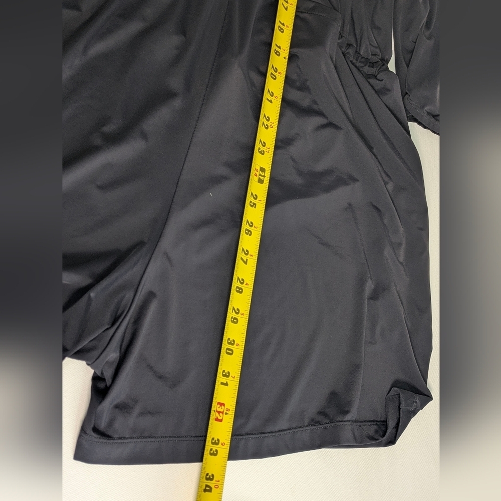 EUC Kardashian Kollection Slinky Soft Stretchy Smooth Wrap Romper Black Sz XL - Picture 8 of 11